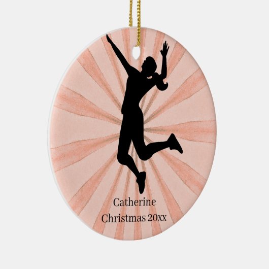 Volleyballname Keramik Ornament (Rechts)