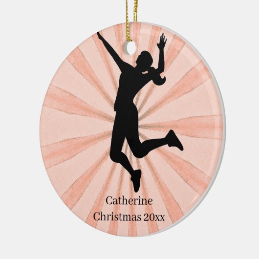 Volleyballname Keramik Ornament (Links)