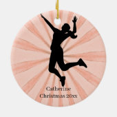 Volleyballname Keramik Ornament (Hinten)