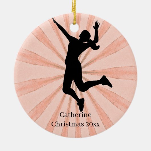 Volleyballname Keramik Ornament (Hinten)