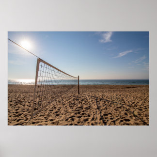 Volleyballnetz auf dem Strandplakat Poster