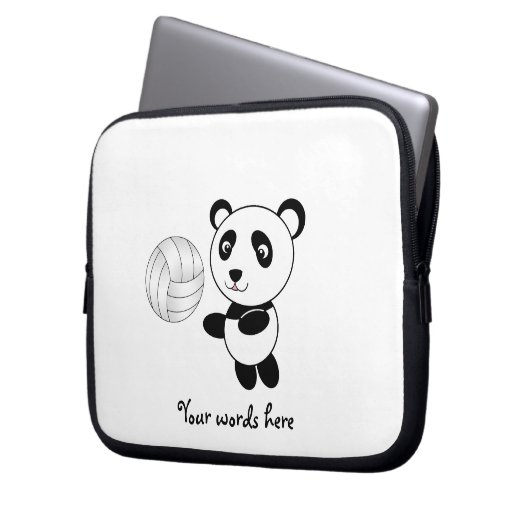 Volleyballpanda Laptopschutzhülle (Vorderseite Links)