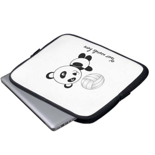 Volleyballpanda Laptopschutzhülle (Vorne Knopf)