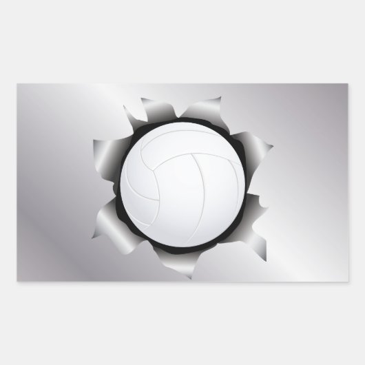 Volleyballplatte Rechteckiger Aufkleber (Vorderseite)