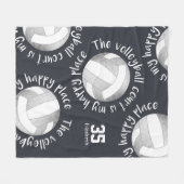 Volleyballplatz Grauplatz Fleecedecke (Vorderseite (Horizontal))