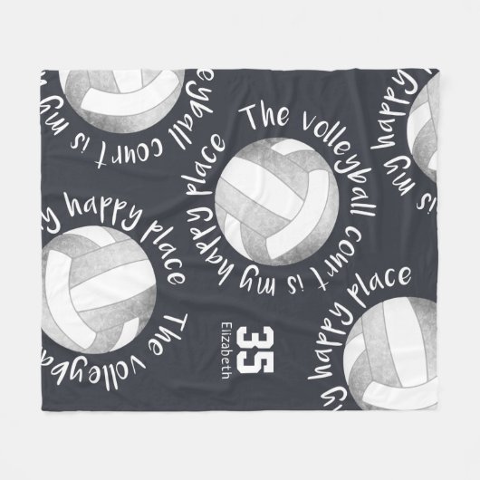 Volleyballplatz Grauplatz Fleecedecke (Vorderseite (Horizontal))