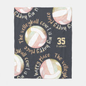 Volleyballplatz Happy Place Pastellkohle Fleecedecke (Vorderseite)