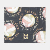 Volleyballplatz Happy Place Pastellkohle Fleecedecke (Vorderseite (Horizontal))