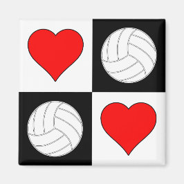 Volleyballs & Herz Muster dekoratives Magnet
