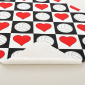 Volleyballs & Herz Niedlich Gekreuzter Muster Warm Sherpadecke (3/4)