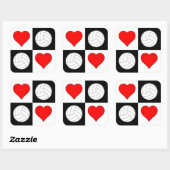 Volleyballs & Herz Niedliches Muster Quadratischer Aufkleber (Blatt)