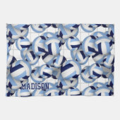Volleyballs Muster w net bkgrd navvt lt blau Geschirrtuch (Horizontal)