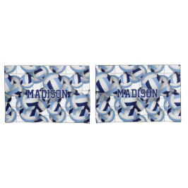 Volleyballs Muster w net bkgrd navvt lt blau Kissenbezug