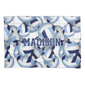 Volleyballs Muster w net bkgrd navvt lt blau Kissenbezug (Vorderseite-Links)