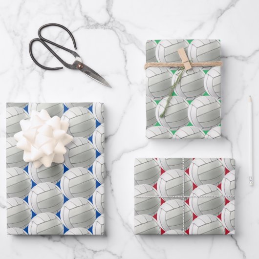 Volleyballs Sport Design Wrapping Paper Set Geschenkpapier Set (Vorderseite)