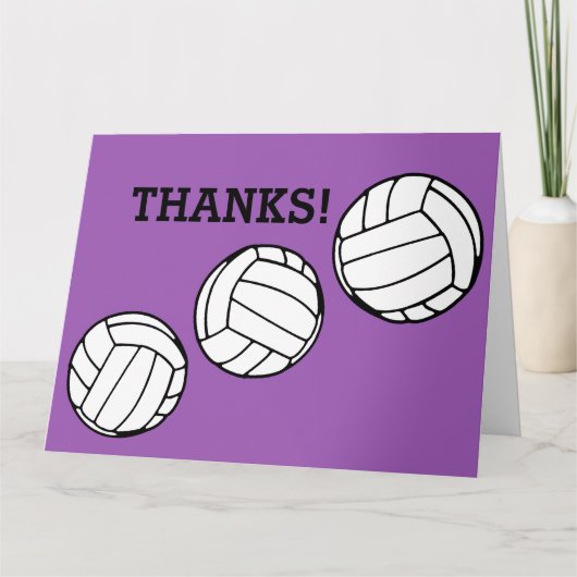 Volleyballs Thanks Coach Personalized Color Dankeskarte (Vorderseite)