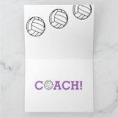 Volleyballs Thanks Coach Personalized Color Dankeskarte (Innenseite)