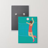 Volleyballspieler Button (Vorderseite/Rückseite)