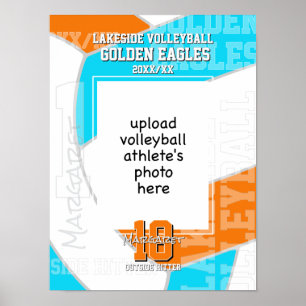 Volleyballspieler-Foto in beliebigen Teamfarben Poster