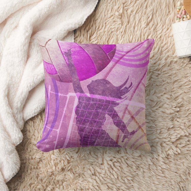 Volleyballspieler für Mädchen im Netz Kissen (Decke)