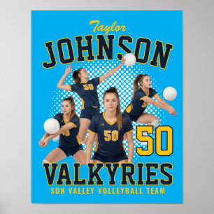 Volleyballspieler individuelles Foto Bootleg Sport Poster