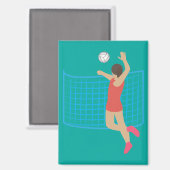 Volleyballspieler Magnet (Vorderseite/Rückseite)