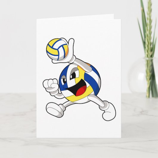 Volleyballspieler mit Volleyball Karte (Vorderseite)