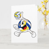 Volleyballspieler mit Volleyball Karte (Gelbe Blume)