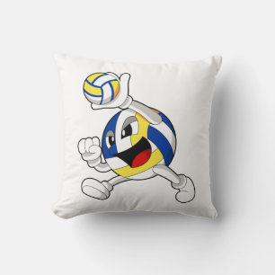 Volleyballspieler mit Volleyball Kissen