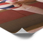Volleyballspieler mit Volleyball Poster (Ecke)
