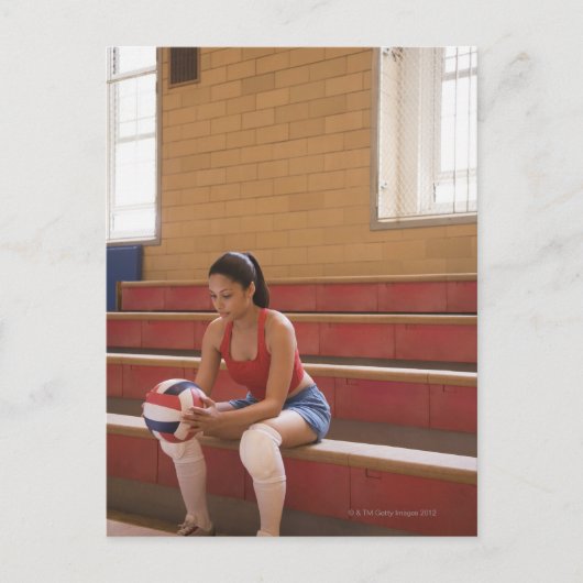 Volleyballspieler mit Volleyball Postkarte (Vorderseite)