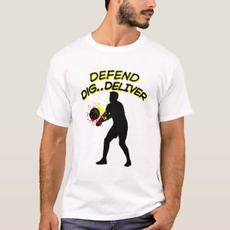 Volleyballspieler-Silhouette - Verteidigen Buddeln T-Shirt