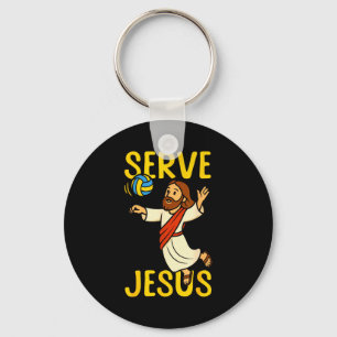 Volleyballspieler Team Jesus Serve Jesus Schlüsselanhänger
