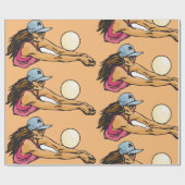 Volleyballspielerin Geschenkpapier (Flach)