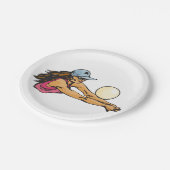 Volleyballspielerin Pappteller (Schrägansicht)