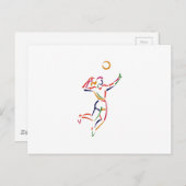 Volleyballspielerin Postkarte (Vorne/Hinten)