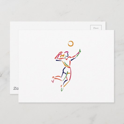 Volleyballspielerin Postkarte (Vorne/Hinten)