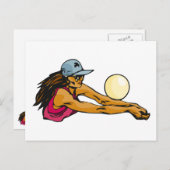Volleyballspielerin Postkarte (Vorne/Hinten)