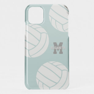 Volleyballsportarten für Mädchen mit Monogramm iPhone 11 Hülle