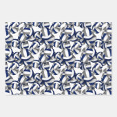 Volleyballsportmuster zur Koordinierung von blau-g Geschenkpapier Set (Vorderseite)