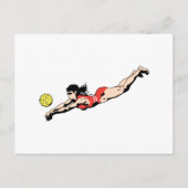 Volleyballtaucherin Postkarte (Vorderseite)