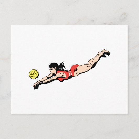 Volleyballtaucherin Postkarte (Vorderseite)
