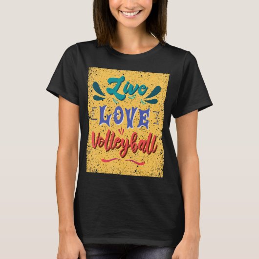 Volleyballteam Live-Liebe T-Shirt (Vorderseite)