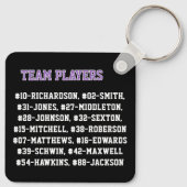 Volleyballtrainer mit Spielernamen - Lila Schlüsselanhänger (Rückseite)