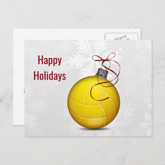 Volleyballverzierung Holiday Cards Feiertagspostkarte (Vorne/Hinten)