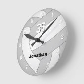 Volleyballzimmerdekoration mit individuelle Name Runde Wanduhr (Winkel)