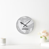 Volleyballzimmerdekoration mit individuelle Name Runde Wanduhr (Zuhause)