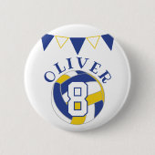 Volleybll Ball Bunting Flags Kindergeburtstag Button (Vorderseite)