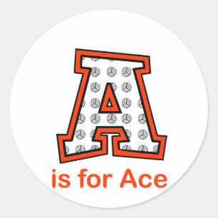 VolleyChick A ist für Ace Runder Aufkleber