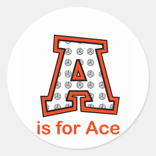 VolleyChick A ist für Ace Runder Aufkleber (Vorderseite)
